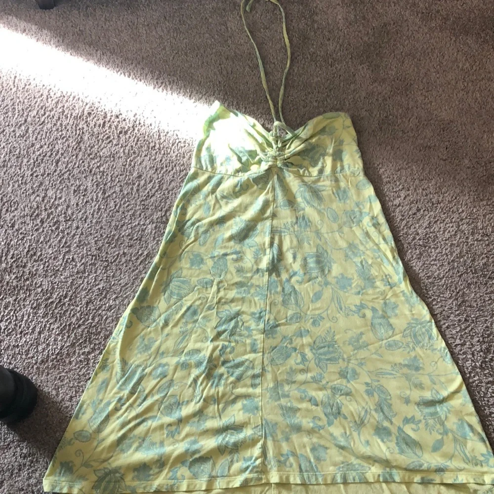Patagonia Floral Cotton Halter-Top Minidress Sz. S - Picture 1 of 3